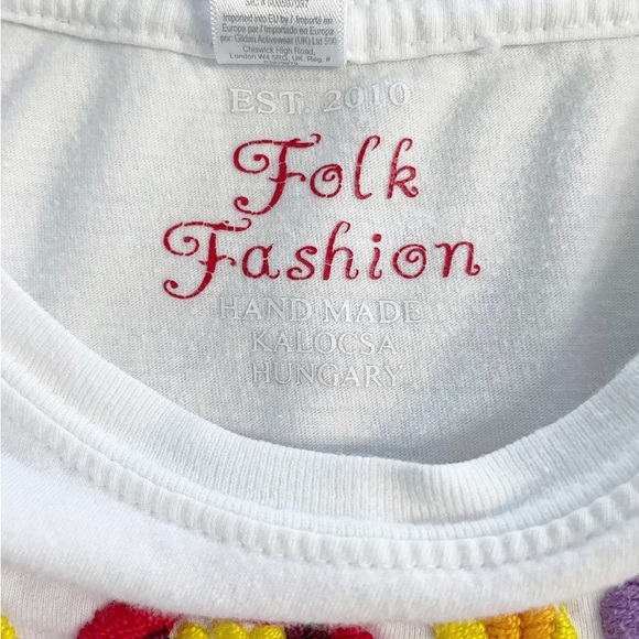 Hungarian Handmade Kalocsa Matyo Embroidered Top Folk Art Traditional Women’s M - Picture 7 of 8